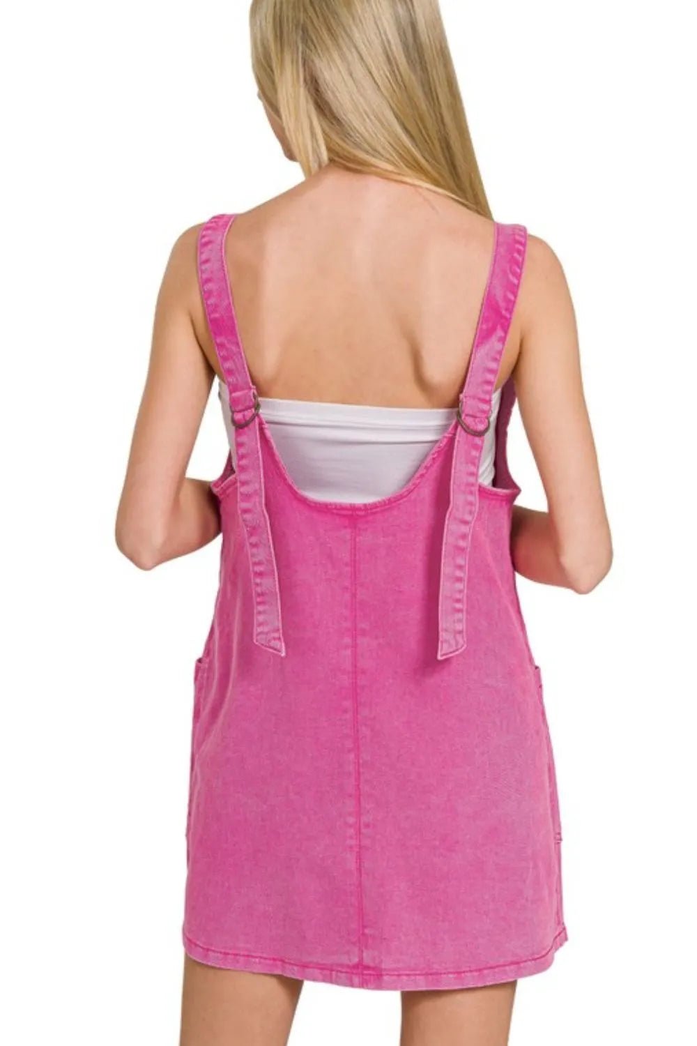 Zenana Washed Adjustable Strap Denim Overall Dress - DILARIA