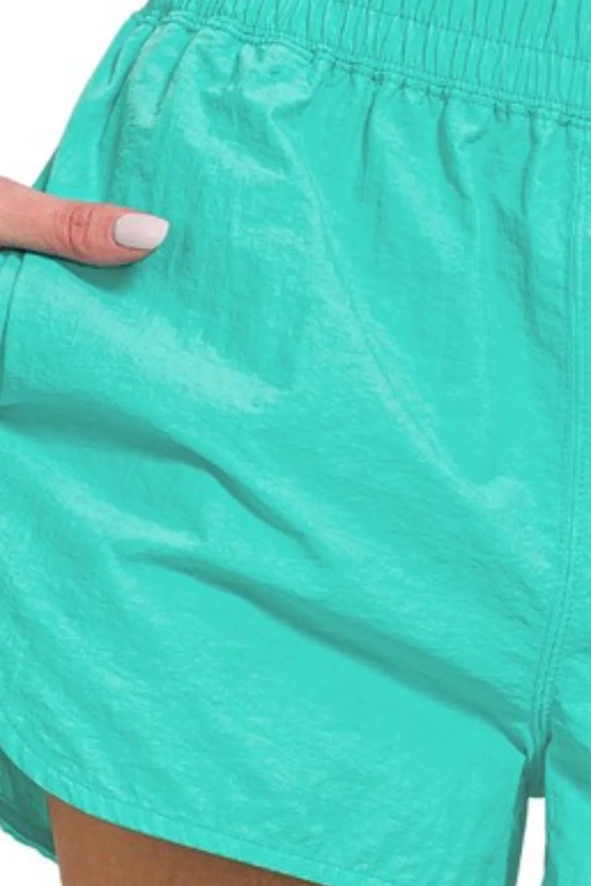 Zenana Windbreaker Smocked Waistband Running Shorts - DILARIA