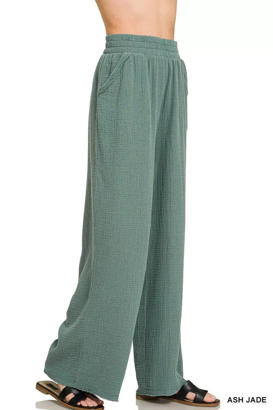 Zenana Double Gauze Lounge Pants - DILARIA