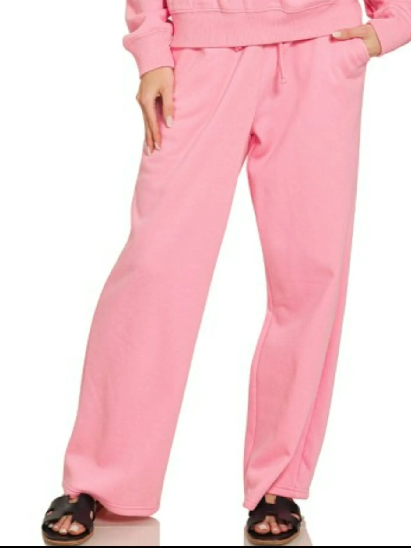 Zenana Fleece Long Sleeve Top and Sweatpants Set - DILARIA