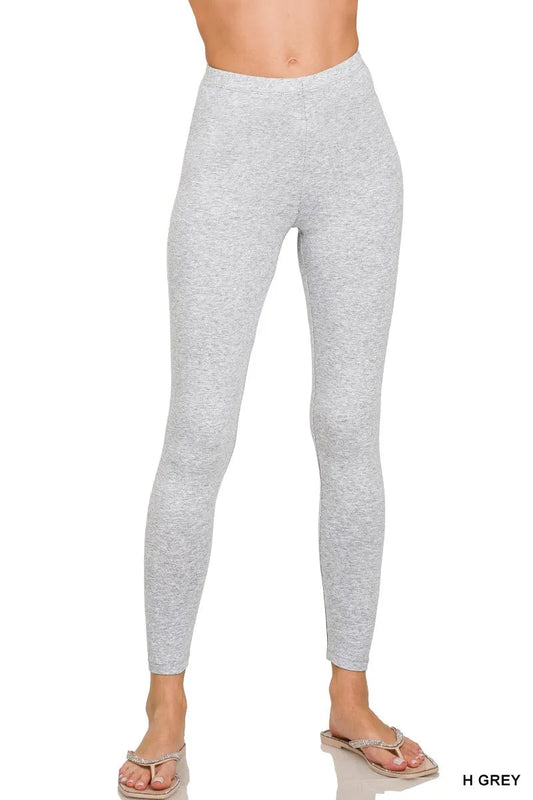 Zenana Premium Cotton Full Length Leggings - DILARIA