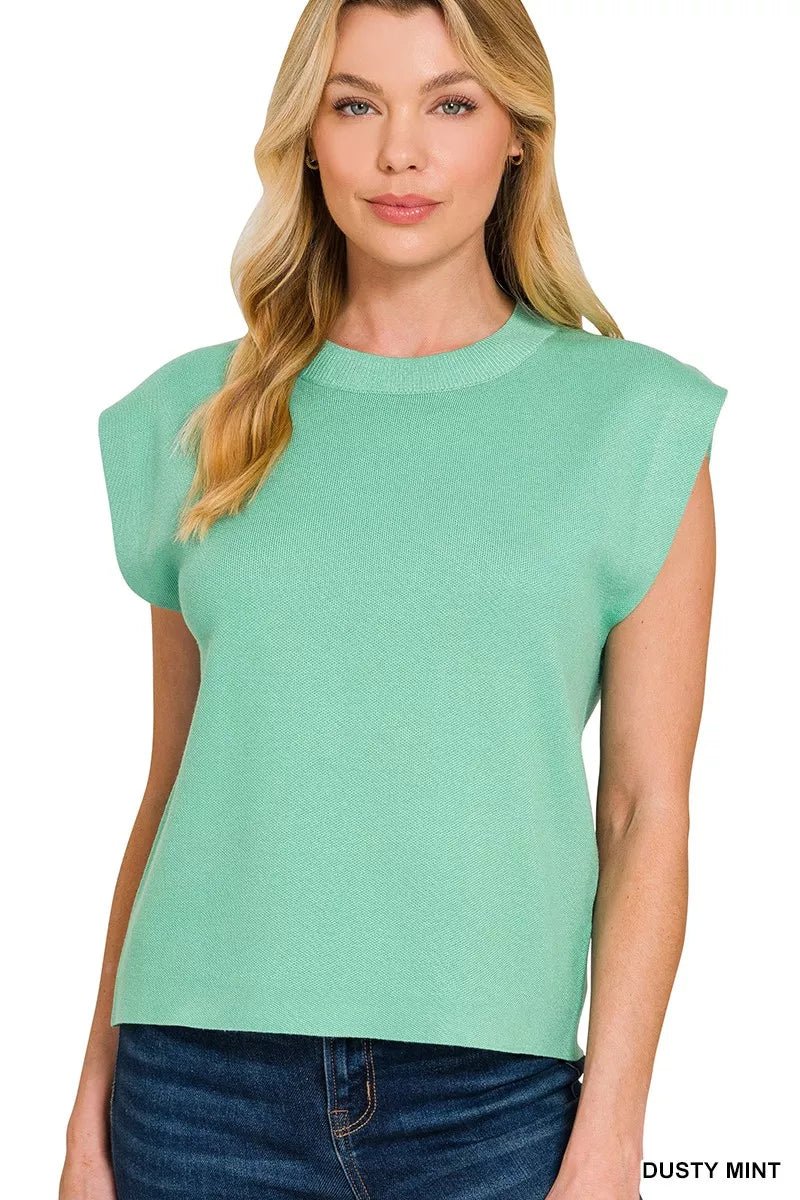 Zenana Round Neck Viscose Sweater Vest - DILARIA