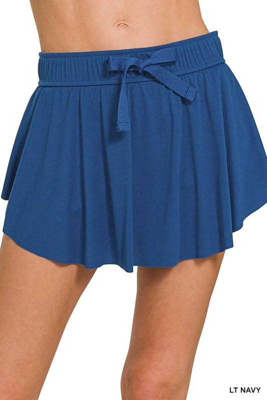 Zenana Ruffle Hem Tennis Skirt With Hidden Inner Pockets - DILARIA