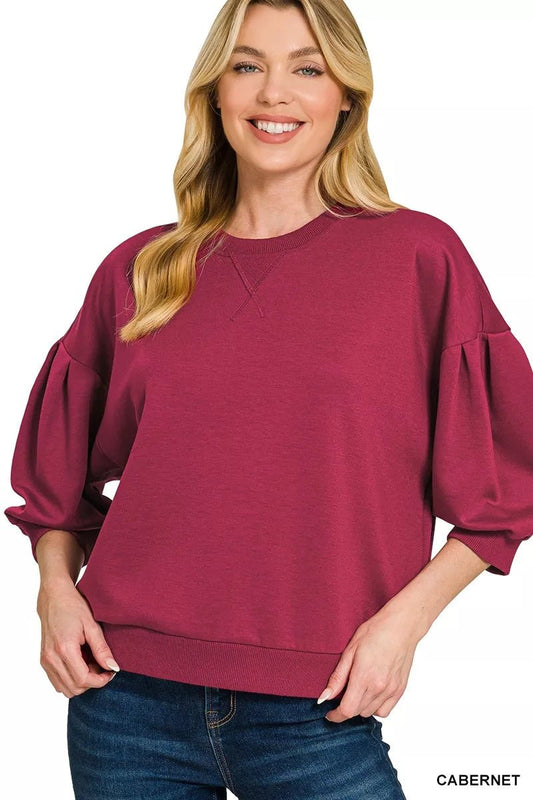 Zenana Scuba Dolman Sleeve Sweatshirt - DILARIA