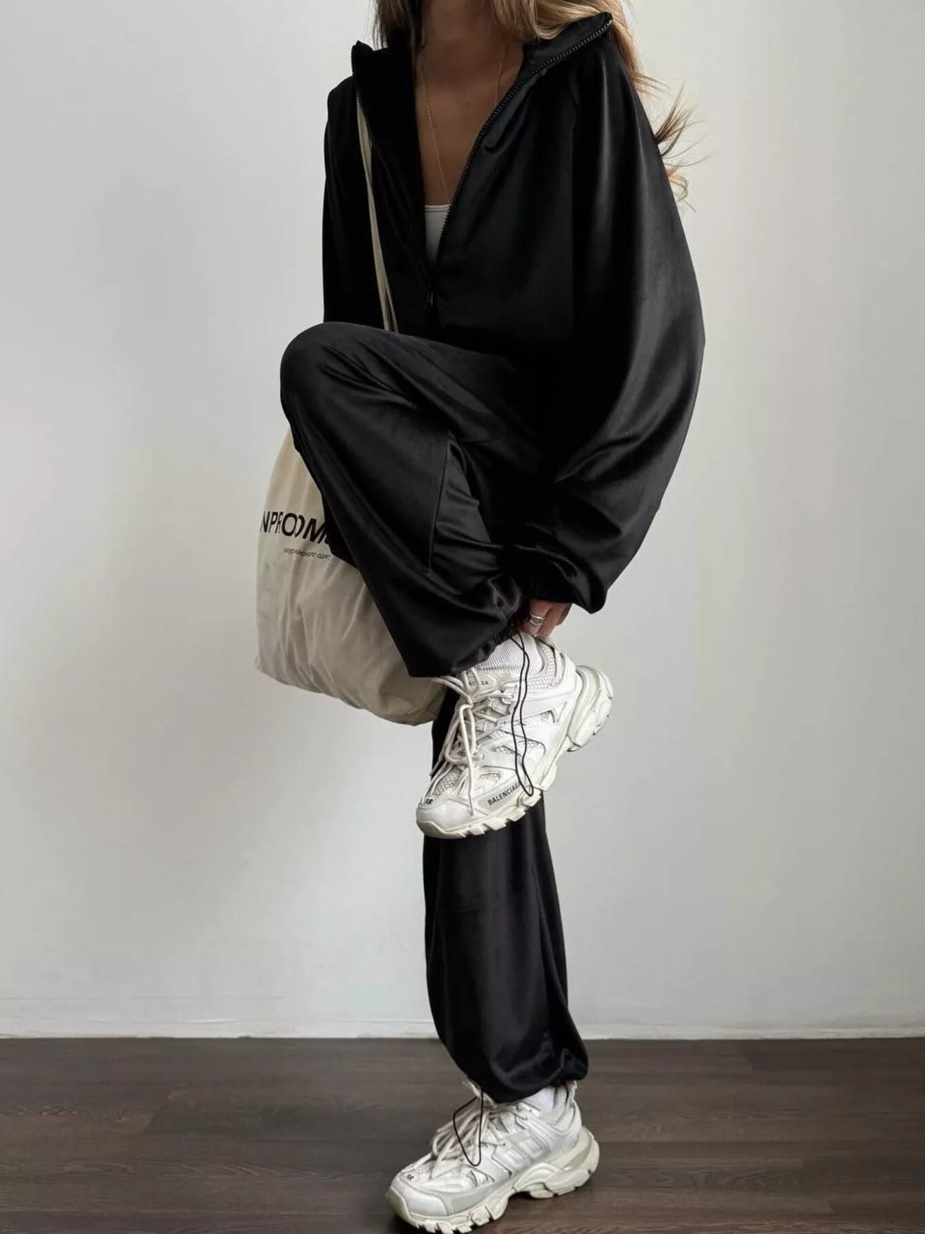 Zip Up Long Sleeve Outerwear and Pants Set - DILARIA